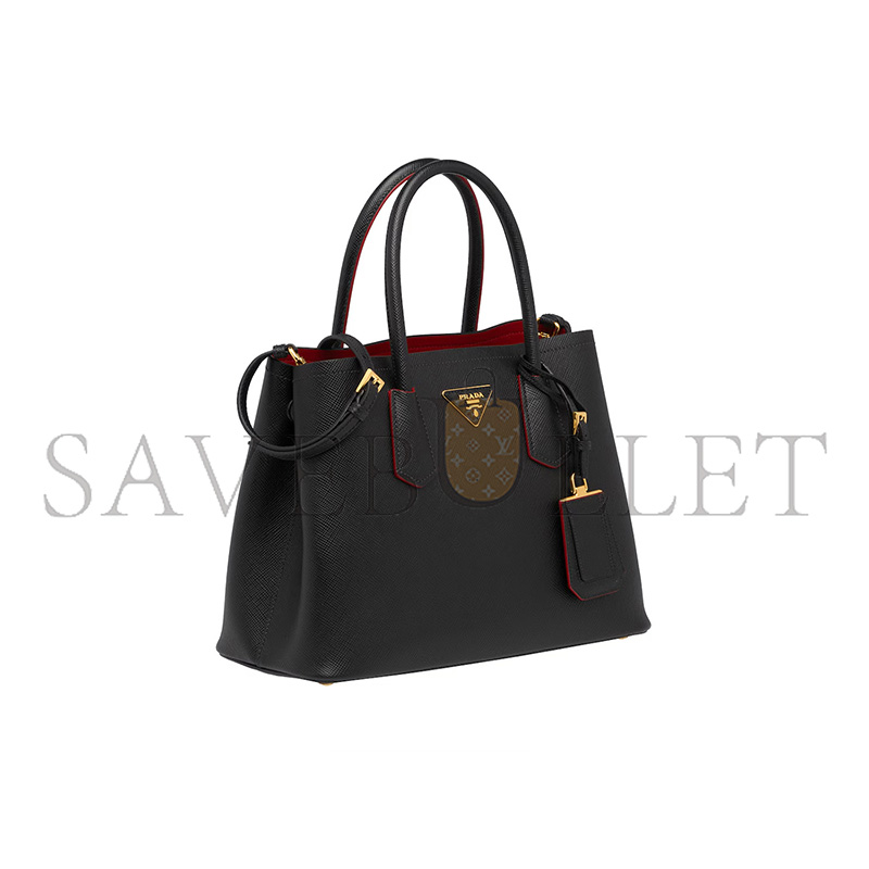 Pra*a medium double saffiano leather bag 1bg887 (33*25*14.5cm)